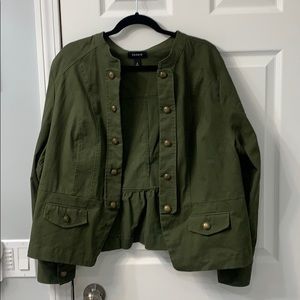 TORRID olive green jacket with military detail